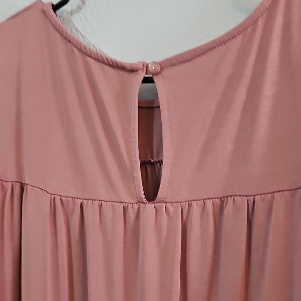 Entro Flowy Cold Shoulder Blouse Mauve Measure Large - Picture 6 of 7